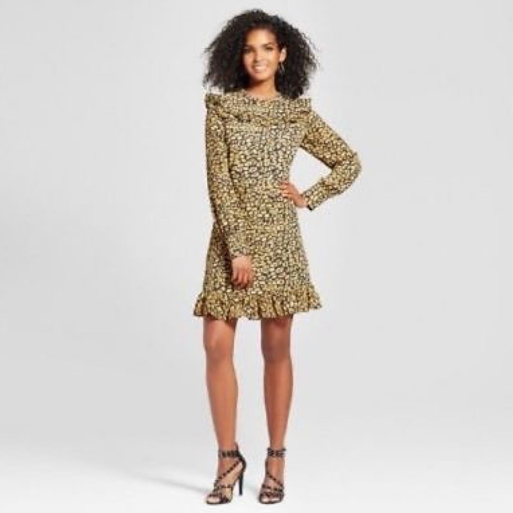 Who What Wear Women’s Cheetah Print Ruffle Dress